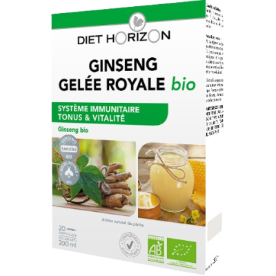 Ginseng gelée royale BIO 20 ampoules - Diet Horizon