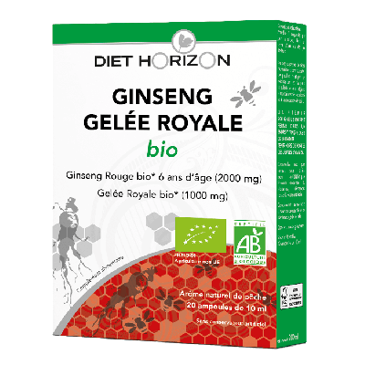 Ginseng gelée royale BIO 20 ampoules - Diet Horizon
