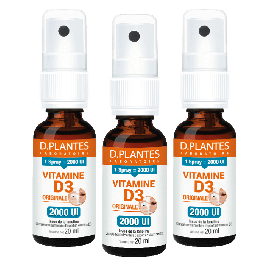 Pack 3 Vitamine D3 originale 2000 UI spray 20 ml