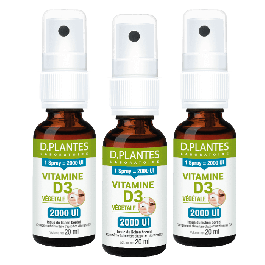 Pack 3 Vitamine D3 végétale 2000 UI spray 20 ml