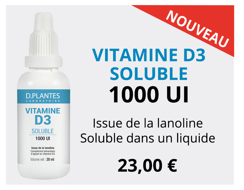 Vitamine D3 Soluble 1000 UI, Laboratoire D.Plantes